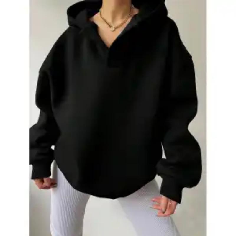 Autumn Womens Casual Loose Fit Pullover Hoodie Comfortable Daily Top