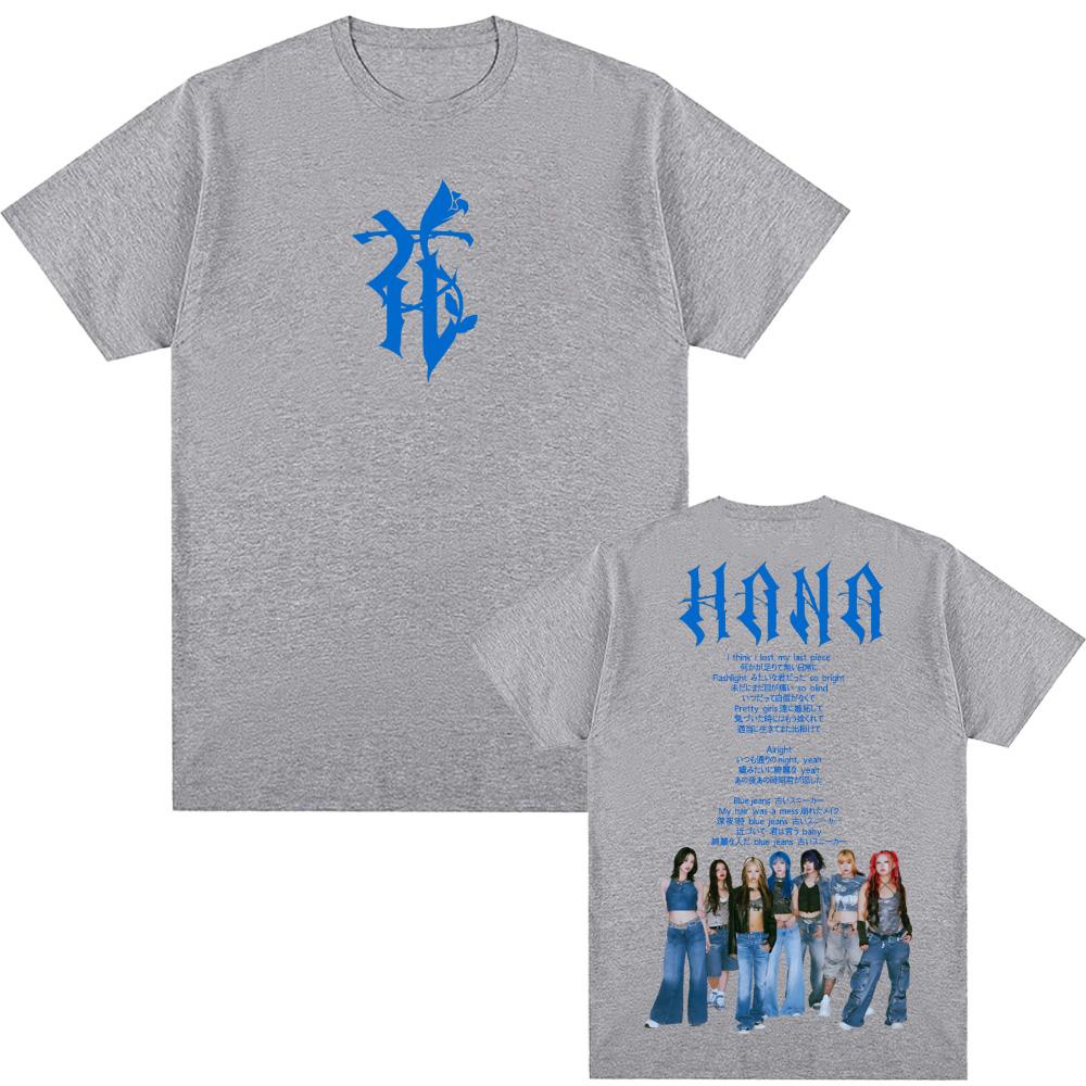 HANA 2025 T-shirt Short Sleeve Gothic PunkTee-shirt Summer Korean Style Harajuku Camiseta Hombre Clothes Japanese girl groupTops