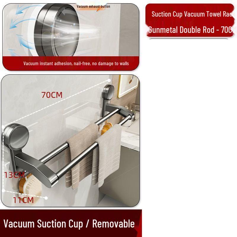 cmaos Rotating Suction Cup Double Towel Rack