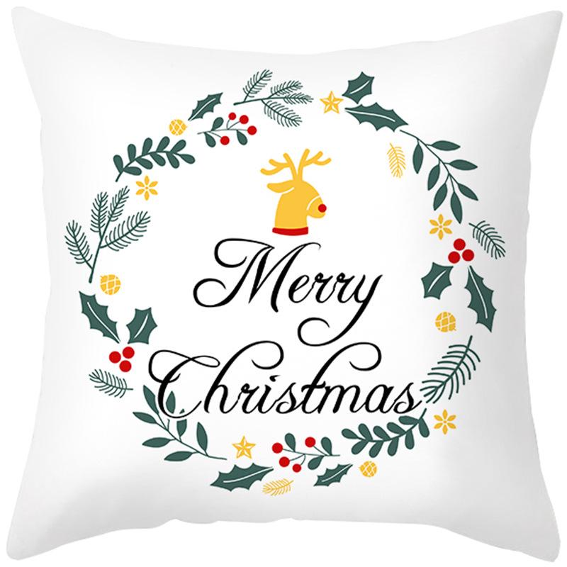 New Christmas Pillow Case Printed Peach Skin Living Room Bedroom Sofa Cushion Home Pillow Case