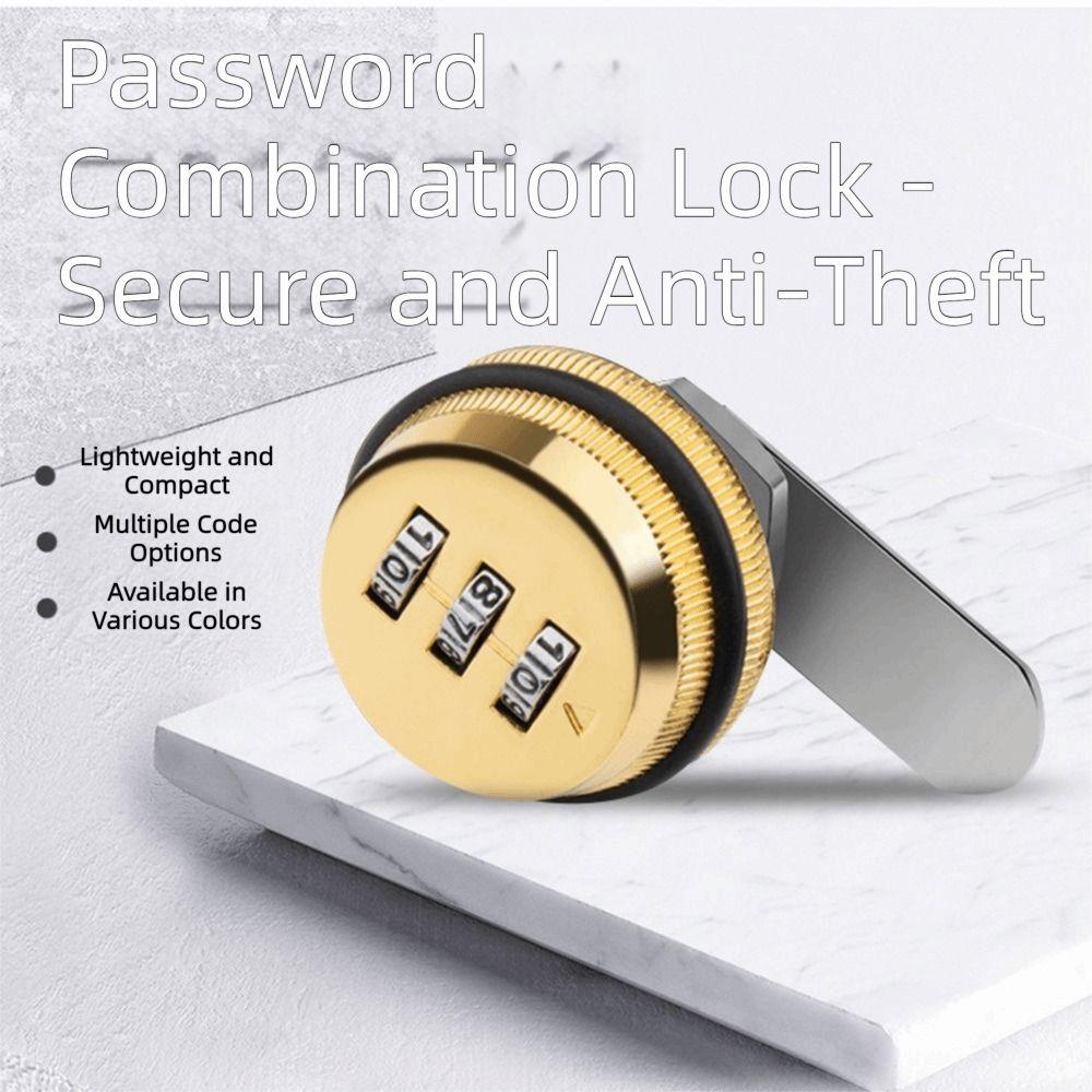 3-stelliges Passwortschrankschloss Zink Zink Zinklegierung Aktenschubladenschlösser mit Schraube Passwortcodiertes Schloss Schränke