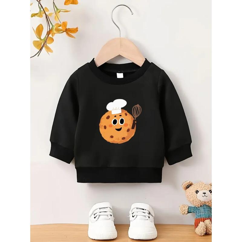 European Sizes Kids' Cute Long Sleeve Sweatshirt, Spring & Autumn Outfits, Hoodie, Simple Round Neckline, Easy Care Fabric