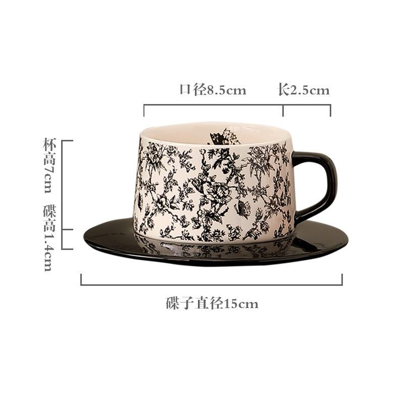 

Легкая роскошная цветочная кофейная чашка креативная керамическая кружка для послеобеденного чая в отеле латте кофейная чашка набор тарелок набор для питья свадебные подарки 280ml