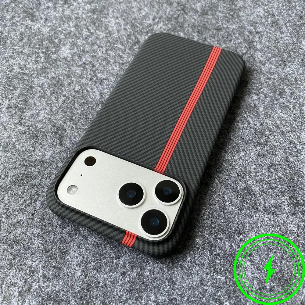 Slim Rugged Carbon Fibre Kevlar Pattern Magnetic Case For IPhone 17 Air 16 Plus 15 14 13 Pro Max Frameless Shockproof Hard Cover