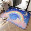 Weicher saugfähiger rutschfester Teppich Kunst Regenbogen Bodenmatte Heimdekoration Fußmatte Schlafzimmer Bodenmatte Duschteppich