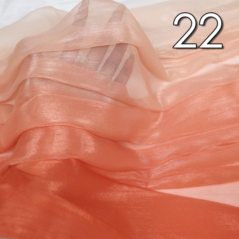 1/2/5 Meter 30D Rainbow Gradient Color Chiffon Fabric Organza Tulle Fabric For Diy Ancient Style Hanfu Silky Dress Stage Garment