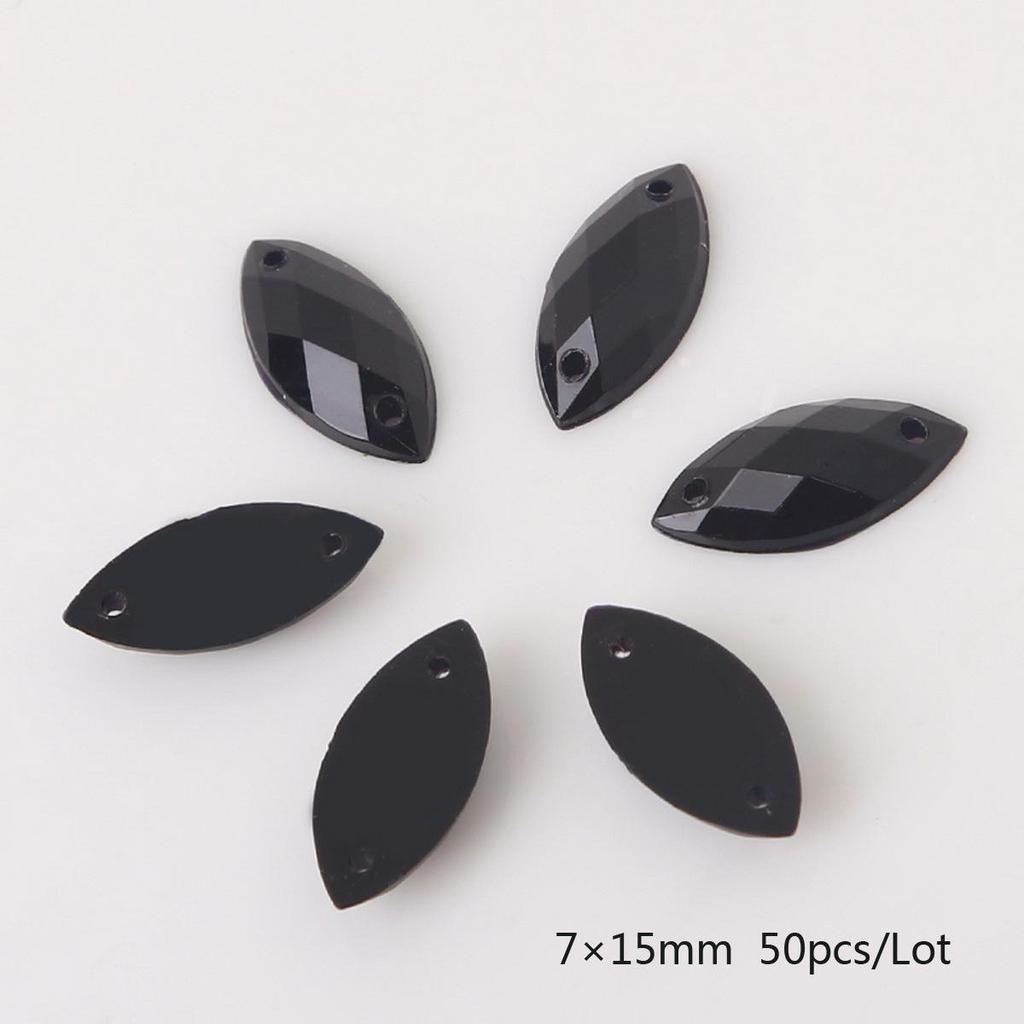 Round Multi-Faceted Acrylic Rhinestones: Double-Hole, Flat-Back Jewelry Accessories