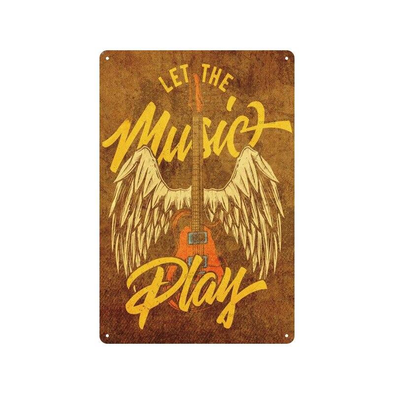 Vintage Rock Music Metal Tin Signs  Retro Wall Art Decor for Home Living Room Bedroom Hallway Garage Club Bar  Unique Plaques