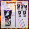 Color Changing Cups, 5-Pack 24 oz Plastic Cups with Lids and Straws, Tumblers and Water Glasses for Adults, Kids Party, Cute Cups for Ice Drink