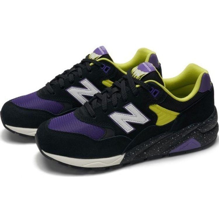 New Balance Nb 580 Classic Splicing Comfortable Fabric Shock Absorption Low Top Casual Running Shoes Unisex sneaker Black Purple CMT580TF