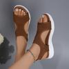 Summer Women's Thick-soled Fish Mouth Sandals Large Size Fly-woven Mesh Breathable Fish Mouth Thick-soled Sandals
