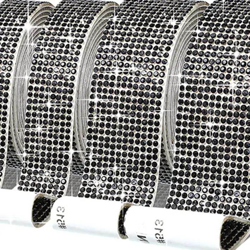 Self Adhesive Crystal Rhinestone Sticker Diamond Ribbon DIY Sticker Rhinestones Arts Crafts Car Phone Decoration