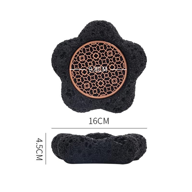 Japanese Tableware Rock Sushi Plate Coal Ball Volcanic Stone Swing Plate El Dining Plate Sushi Dish Plate Premium