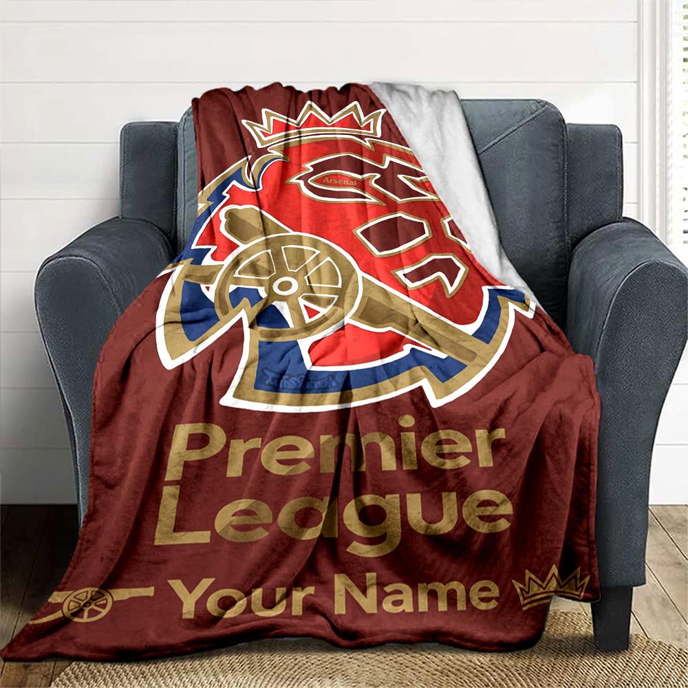 Arsenal Football Player Customize Text Blanket Gift Customizable Blanket Comfortable Perfect for Home Decor Seaside Living Room Picnics
