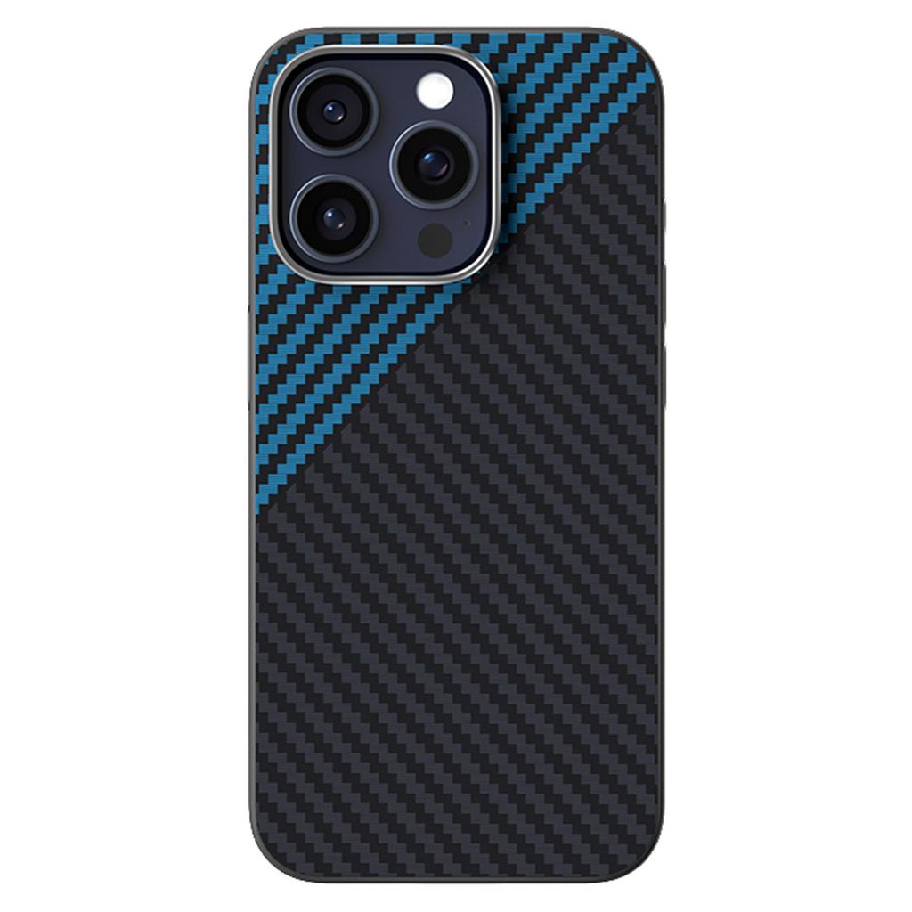 ABEEL Für iPhone 15 Pro Max Hülle Kompatibel mit MagSafe Rückseite mit Kohlefasertextur
