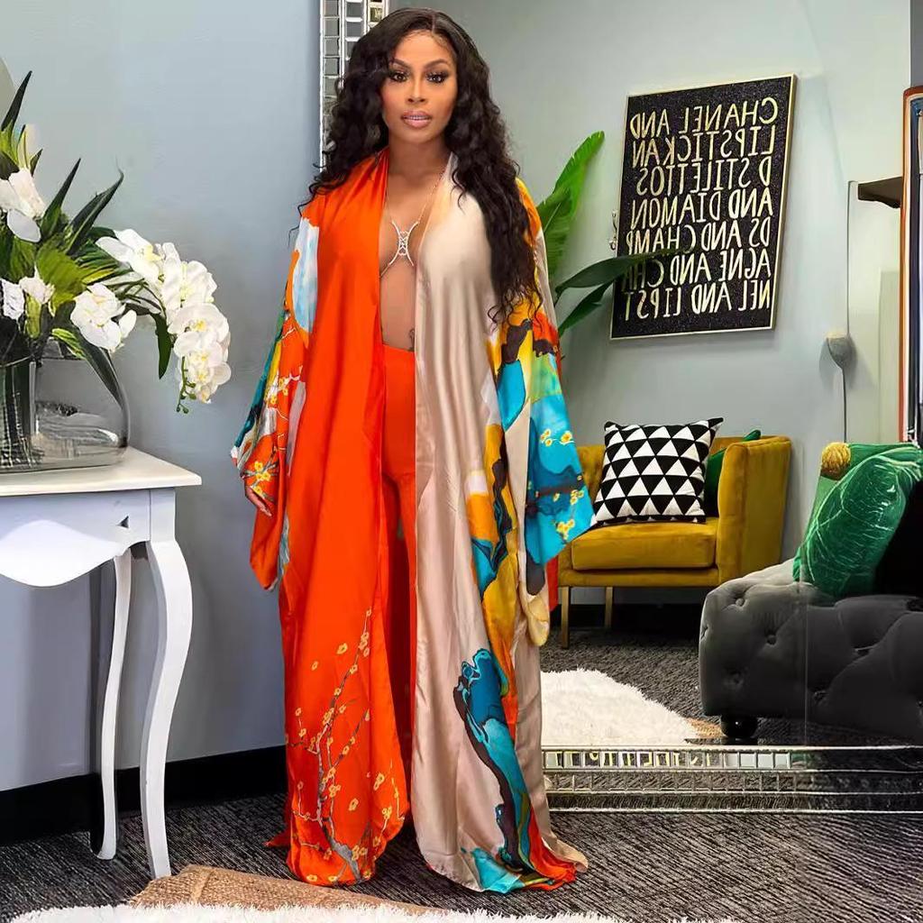 New Women's Multi-Color One Size Cover-Up with Modern Print