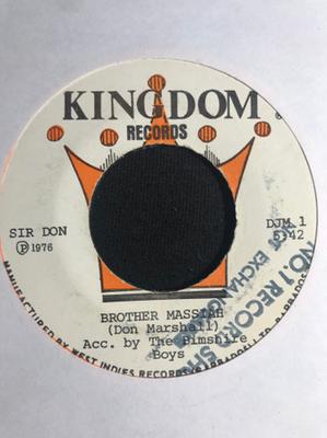 7inch Record SIR DON  Brother Massiah  Road Fatalities DJM1 Kingdom Records 1976 Barbados World Music Used