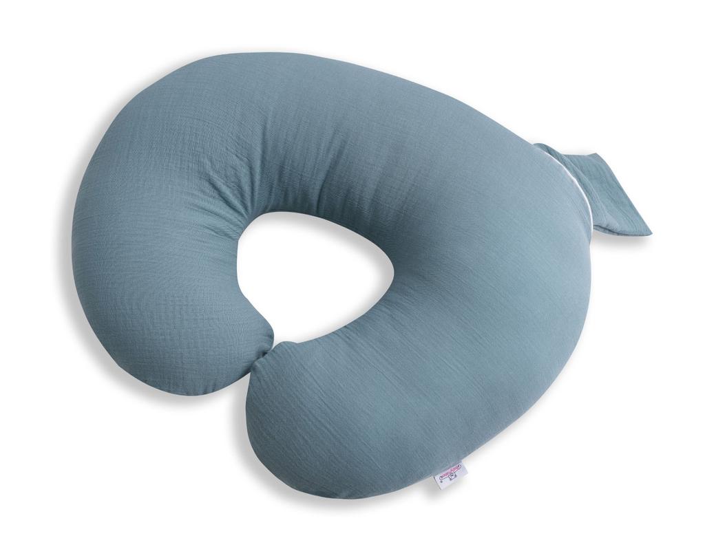 Positioning pillow, length 150, miniRELAX, muslin 34, bottle green