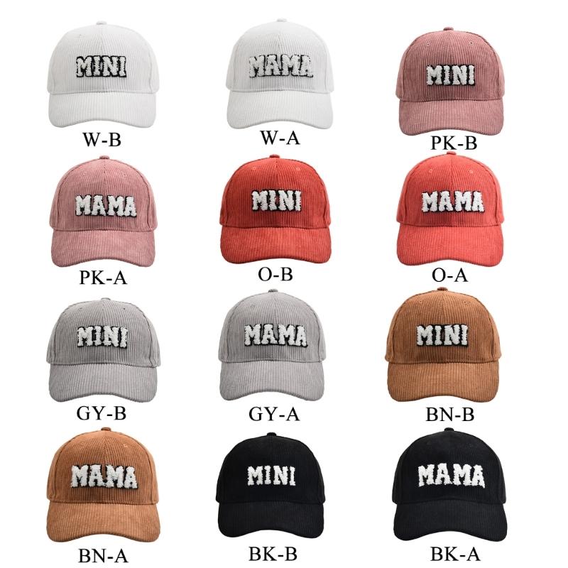 Baseball Hat MAMA Corduroy Baseball Hat Peaked Hat Baseball Sunhat HipHop Hat Parent-child Hat Curved Visor