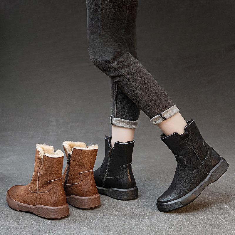Women's Thickened Snow Boots Thick-soled Low-top Women's Boots Versatile Women's Shoes