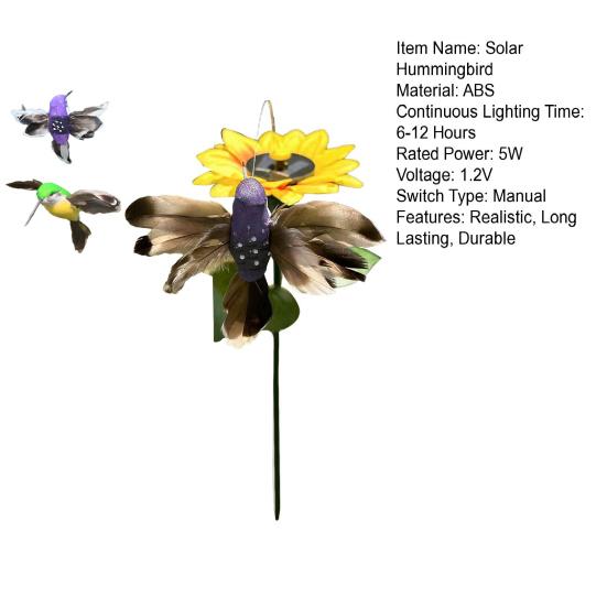 Fluttering Solar Hummingbirds Realistic Appearance Easy To Install Flying Dancing Hummingbirds Garden Stake Patio Decoration