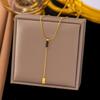 Minimalist Light Luxury Y-shaped Titanium Steel Necklace for Women - Summer 2023 New Arrival Clavicle Design