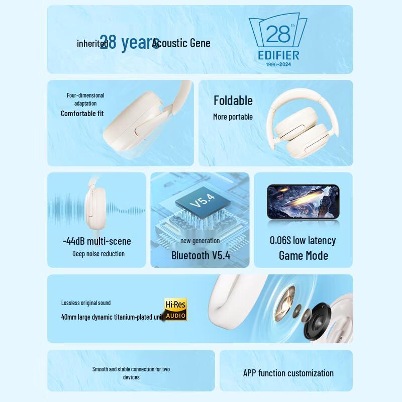 Edifier W800BT Plus Over-Ear Bluetooth ANC Headphones