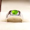Peridot Oval Cut Gemstone With 925 Sterling Silver Ring For Men's #B470 JL375683908382