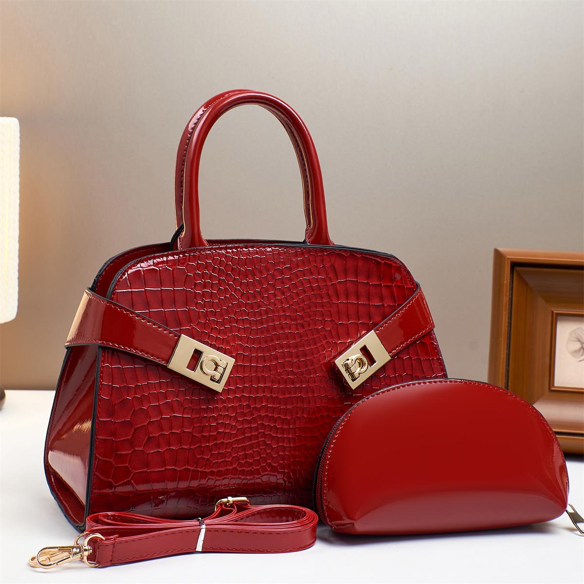 

Корейская версия сумки для мамы мягкая и прочная модная изысканная новая легкая роскошная сумка-тоут через плечо для通勤 красный