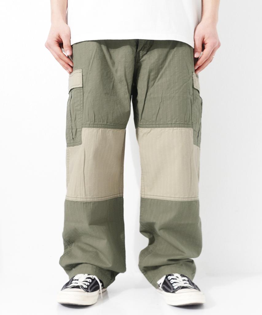 QT8 GARMENTS Bn Hbt Contrast Cargo Pants (Olive)