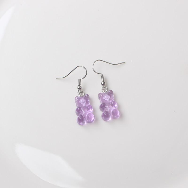 Cute Acrylic Pendants Hook Earrings Sequins Beer Bottle Women Dangle Earrings Korean Fashion Bear Small Earrings Pendientes