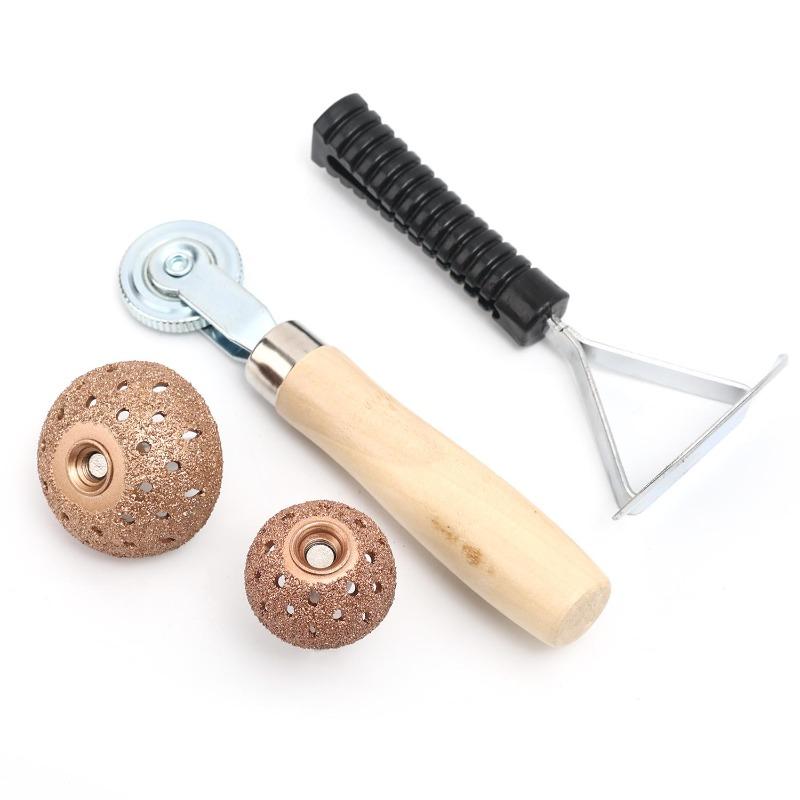 1Set Auto Patch Roller Motorcycle Wheel Repair Roller with Wooden Handle Tire Repairing Tool Car Tire Repair Kit Car Accessories
