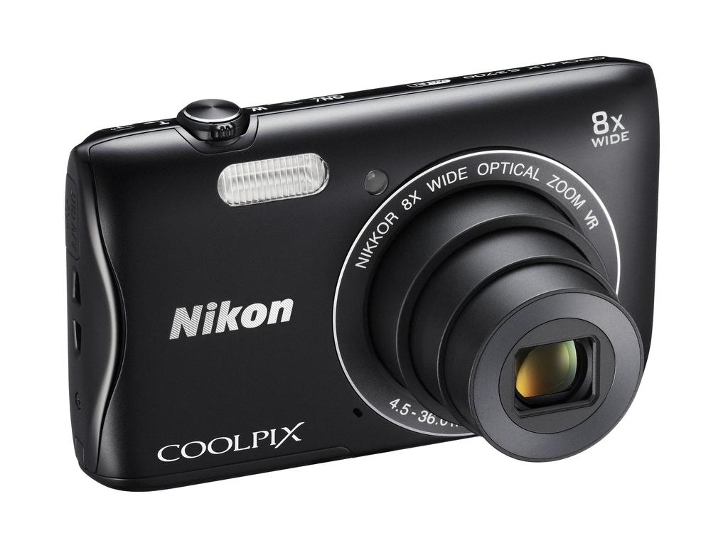 Nikon Digitalkamera COOLPIX S3700 Schwarz 8x Optischer Zoom Megapixel S3700BK 20.05