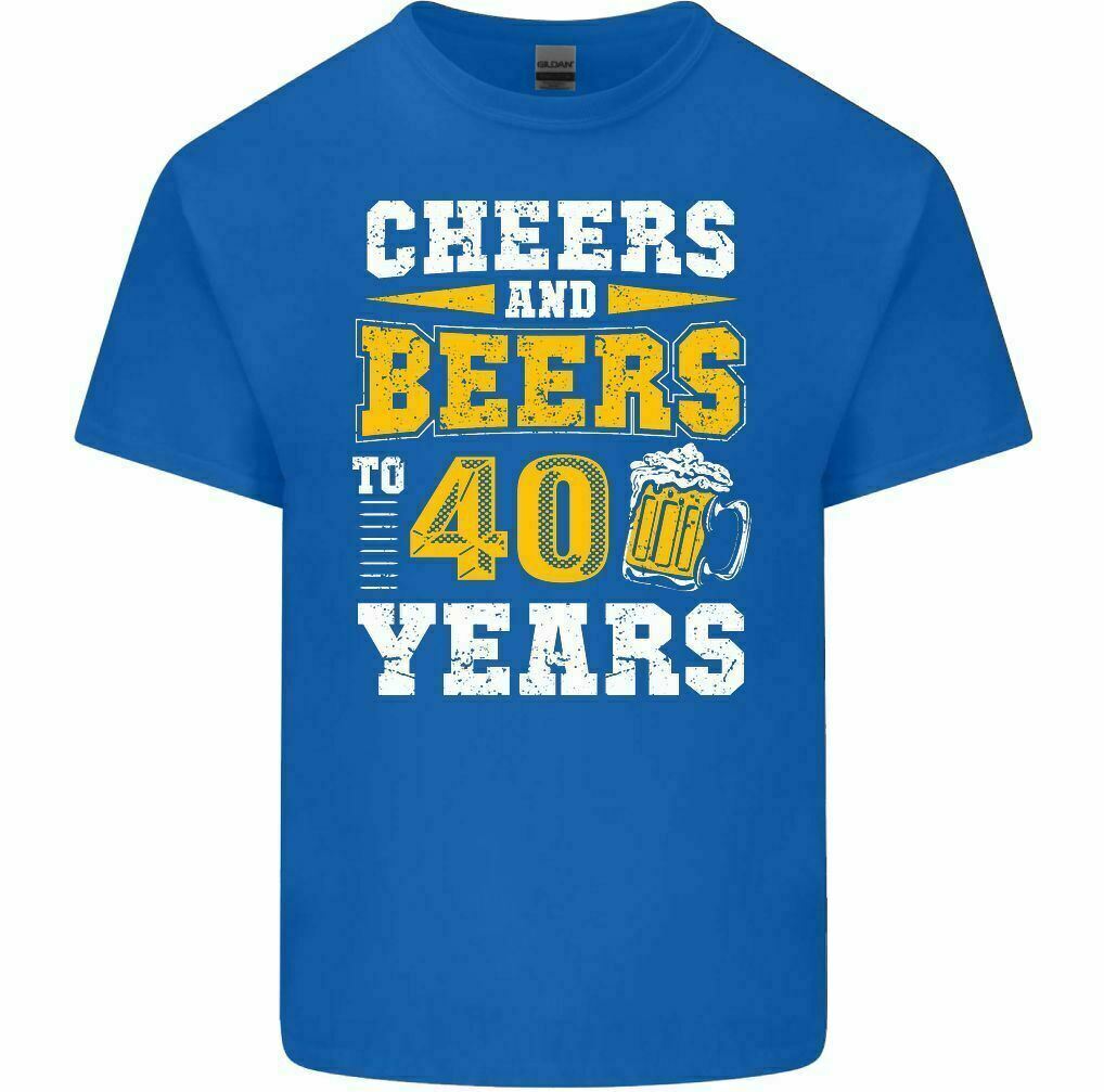 40th Birthday TShirt 1982 Unisexs Funny CHEERS  BEERS to 40 Year Old Alcohol Top L