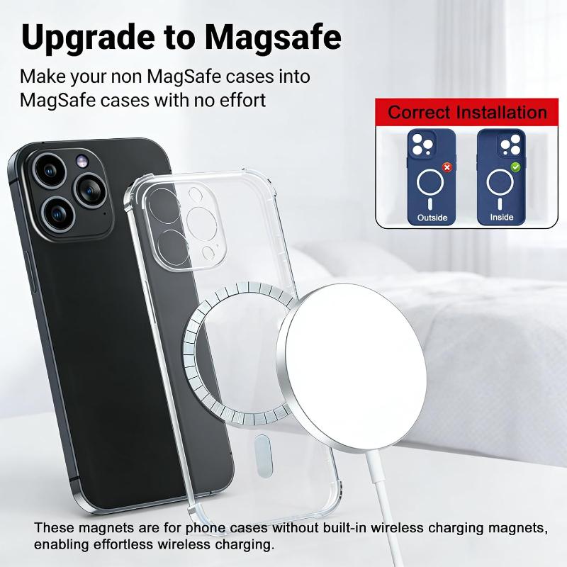 Magnetic Circle Strong Wireless Charging Magnet Sticker Ring for MagSafe for iPhone 13 12 mini Pro Max Magnetic Charging Accesso