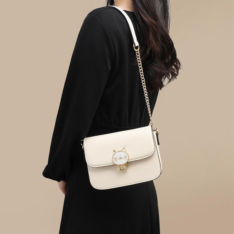 New Autumn and Winter Genuine Leather Women's Bag Crossbody Bag Chain Bag Single Shoulder Square Bag