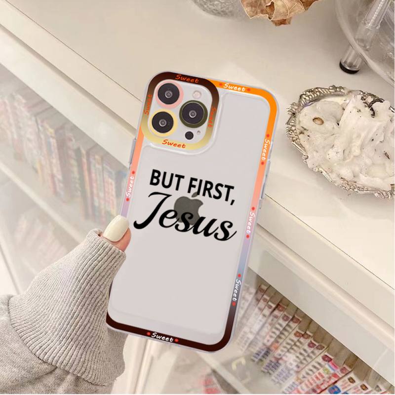 Nový křesťanský náboženský pouzdro na telefon s Ježíšem pro iPhone 11 12 13 Mini Pro Max 14 Pro Max Pouzdro skořepina