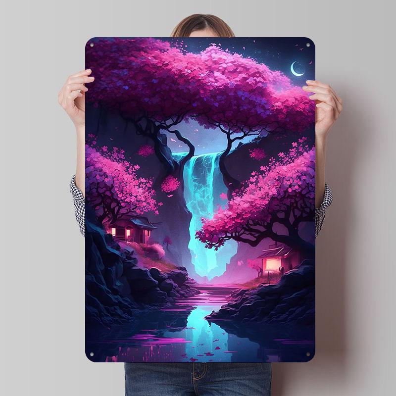 Fantasy Nature Japan 01 Tinplate Posters Customizable Wall Art Retro Vintage Metal Signs for Home Room Decoration Aesthetic Cozy 20X30CM