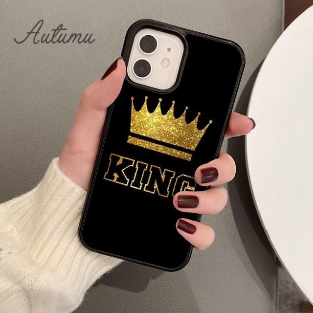 Couples Her King His Queen Phone Case for iPhone 17 Air 15 16 11 12 13 14 Pro Max Plus Cover coque Fundas Shell