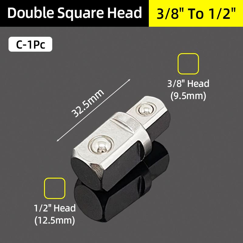 

Набор переходников-редукторов с двойной квадратной головкой 1/4 3/8 1/2 Ударный привод Трещоточный ключ Адаптер для торцевых головок Ремонт Ручной инструмент