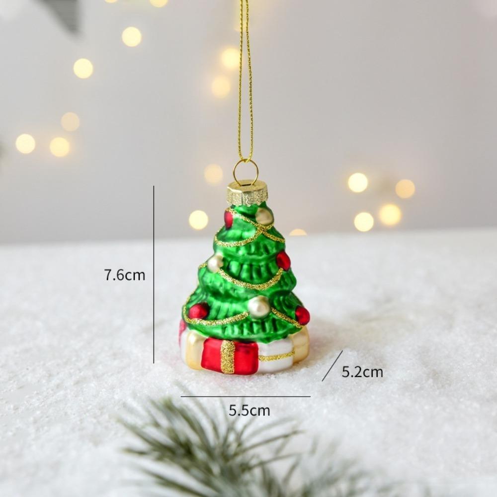 Western Decor Christmas Glass Pendant Snowman New Year Ornaments Party Supplies