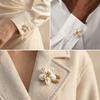 2Pcs Irregular Baroque Pearls Flower Button for Women Men Metal Geometry Safe Hijab No Hole Pins Shirt Scarf Buckle Accessories