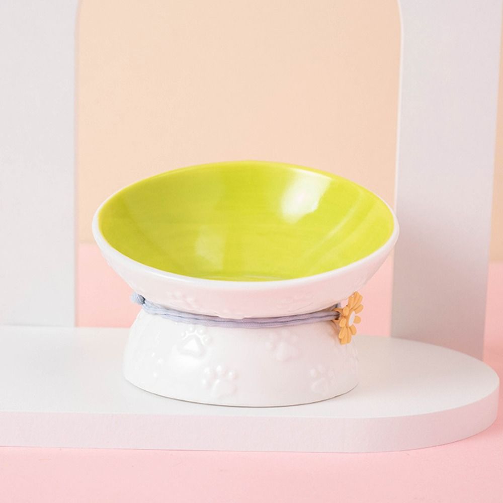 Ceramic Cat Bowl Creative Dog Food Feeding Basin Anti Knock Pet High Foot Bowl  Neck Protection