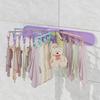 Wall Mount Rotary Drying Rack 24 Clips Underwear Hangers Folding Clothes Rack  Household