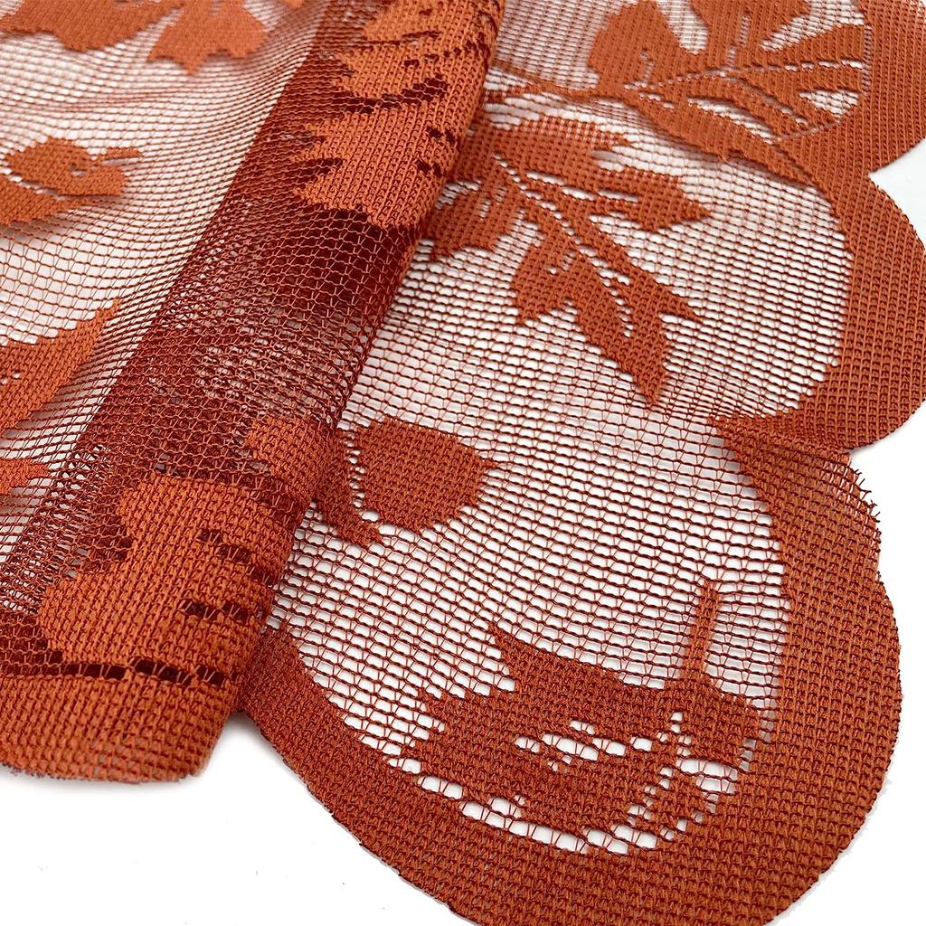 Camino de mesa de encaje de otoño con hoja de arce de 13.0 x 72.0 in, camino de mesa para festivales, decoración de mesa de Acción de Gracias para fiestas, reuniones, restaurante, decoración del hogar