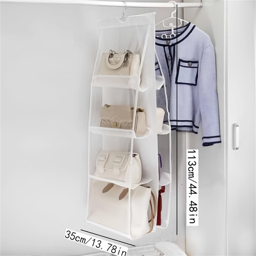 Handbag Hanging Storage Bag Storage Hanging Bag Non-Woven Multi-Layer Wardrobe Storage Dustproof Double-Sided Storage Bag