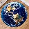 Fashion Earth Print Round Rug Non-Slip Wear-resistant Circle Carpet for Living Room Bedroom Soft Floor Mat Home Decor Beautiful