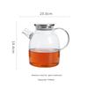 High Borosilicate Teapot for Brewing Flower Tea, Heat-Resistant, Can Be Used for Brewing Tea, Stainless Steel Lid, 1700ml Cold Water Pitcher