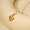 Engraved Texture 316 Pendant Necklace Stainless Steel Plated 18K Gold Personality Love Irregular Clavicle Chain