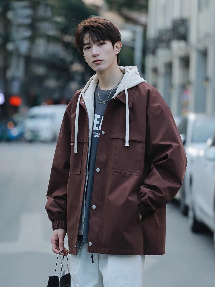 JSEN 2025 Unisex Hooded Mountaineering Jacket - Autumn Wear-Resistant Fake Two-Piece Outdoor Outerwear